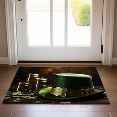 Saint Patrick's Day Doormat Non-Slip Oil Proof Rug Hat Gold Coins Indoor Outdoor Mat Bedroom Decor Bathroom Mat Entrance Rug Door Mat Lightinthebox