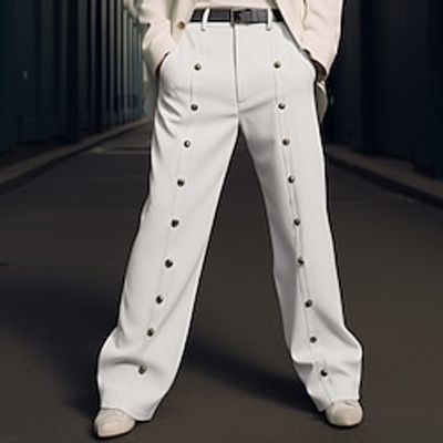 Men's Dress Pants Trousers Suit Pants Button Front Pocket Straight Leg Plain Comfort Business Daily Holiday Fashion Chic Modern Black White miniinthebox Men's Dress Pants Trousers Suit Pants Button Front Pocket Straight Leg Plain Comfort Business Daily Holiday Fashion Chic Modern Black White miniinthebox