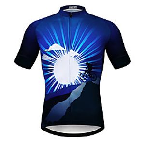 21Grams Men's Short Sleeve Cycling Jersey Summer Spandex Polyester Blue Bike Jersey Top Mountain Bike MTB Road Bike Cycling Quick Dry Moisture Wicking Breathable Sports Clothing Apparel  Athleisure Lightinthebox