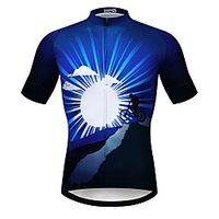 21Grams Men's Short Sleeve Cycling Jersey Summer Spandex Polyester Blue Bike Jersey Top Mountain Bike MTB Road Bike Cycling Quick Dry Moisture Wicking Breathable Sports Clothing Apparel  Athleisure Lightinthebox - thumbnail