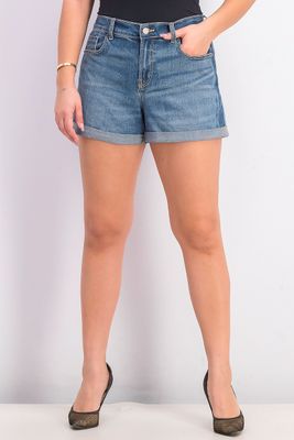 Womens Boyfriend Denim Short Blue Womens Boyfriend Denim Short Blue
