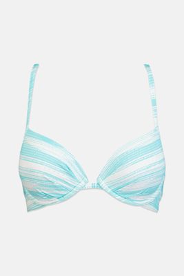 Womens Underwired Padded Push up Bikini Top Aqua Blue Womens Underwired Padded Push up Bikini Top Aqua Blue