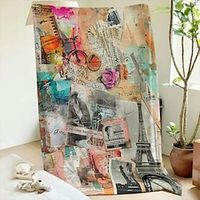 Patchwork Landscape Pattern Throws Blanket Flannel Throw Blankets Warm All Seasons Gifts Big Blanket Lightinthebox