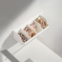 Self Adhesive Bathroom Holder Bathroom Toiletries Storage Rack Shower Storage Shelf Wall Mounted Four Compartment Storage Box Lightinthebox - thumbnail