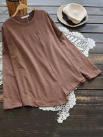 Casual Solid Long Sleeve Irregular Hem Blouse