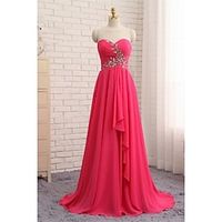 A-Line Prom Dresses Elegant Dress Formal Asymmetrical Sleeveless Strapless Chiffon Backless with Rhinestone Ruched Ruffles 2023 Lightinthebox - thumbnail