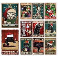 Christmas Metal Wall Art Metal Wall Decor Sign Plaque Bedroom Ornaments For Home Wedding Indoor Outdoor Christmas Gifts Lightinthebox - thumbnail