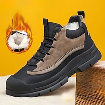 Men's Boots Winter Shoes Walking Casual Daily PU Comfortable Booties / Ankle Boots Loafer Brown Grey Spring Fall miniinthebox