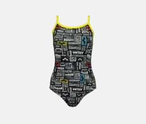 Womens Arena Black One Piece Swimwear  Black/Yellow Star