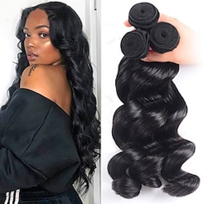 3 Bundles Hair Weaves Peruvian Hair Loose Wave Human Hair Extensions Remy Human Hair 300 g Natural Color Hair Weaves / Hair Bulk 8-28 inch Natural Color miniinthebox 3 Bundles Hair Weaves Peruvian Hair Loose Wave Human Hair Extensions Remy Human Hair 300 g Natural Color Hair Weaves / Hair Bulk 8-28 inch Natural Color miniinthebox