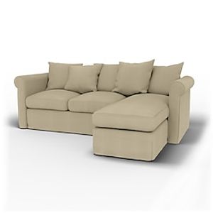 IKEA Cotton Twill Gronlid 3 Seater With Chaise Sofa Cover Regular Fit With Piping Machine Washable Lightinthebox