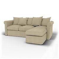 IKEA Cotton Twill Gronlid 3 Seater With Chaise Sofa Cover Regular Fit With Piping Machine Washable Lightinthebox - thumbnail