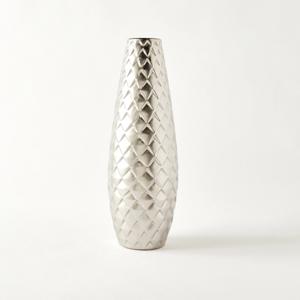 Embossed Ceramic Vase - 13x38 cms