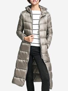 Pockets Women Light Down Long Jackets