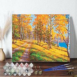 1pc Easy DIY Autumn forest Trail Oil Painting Kit 40 50 cm Frameless with Numeric Acrylic Watercolor and Oil Paints Relaxing and Fun Hobby for Beginners Decorative Wall Art Lightinthebox