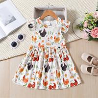 Kids Dinosaur Chicken Toddler Girl Clothes Summer Dress For Baby Girl Lightinthebox