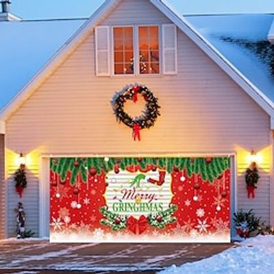 Christmas Outdoor Garage Door Cover Gifts Xmas Door Banner Party Large Door Mural Christmas Backdrop Decoration for Holiday Home Wall Decorations miniinthebox
