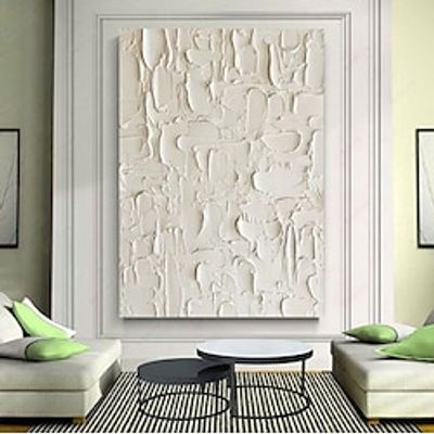 Beige Texture Wall Art Wabi-sabi Wall Art Solid Beige Minimalist Painting Large Beige Plaster Wall Art Beige Rippled 3D Texture Painting Lightinthebox