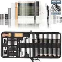 KALOUR 54-Pack Sketch Drawing Pencils Kit With SketchbookInclude GraphiteCharcoal Pencils And Artists ToolsPro Art Drawing Supplies For Adults Students Beginnersideal For Sketching Shading Lightinthebox - thumbnail