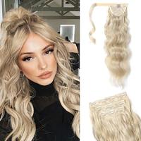 Half Up Half Down Ponytail Extension Fake Ponytail Soft Synthetic Hairpiece for Women Long Thick Clip in Hair Extensions Wavy Fuller High Wrap Around Lightinthebox