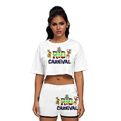 Inspired by Carnaval do Brasil Samba Pa Ti T-shirt Crop Top 100% Polyester Anime 3D Harajuku Graphic Shorts For Men's  Women's  Couple's Lightinthebox