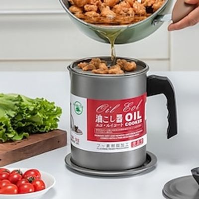 Stainless Steel Oil Filter Pot Lard Strainer Tank Container Jug Large Capacity Storage Household Can Kitchen Cooking Tools Lightinthebox