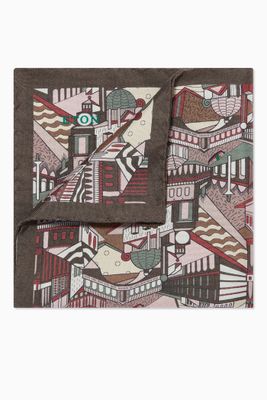 City Print Silk Pocket Square City Print Silk Pocket Square