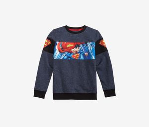 Big Boys Superman Graphic Fleece Sweatshirt  Grey/Black