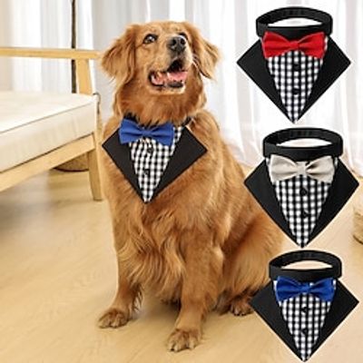 Checkered Pet Suit Triangle Scarf Handsome Lip Scarf Wedding Formal Decoration Lightinthebox