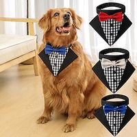 Checkered Pet Suit Triangle Scarf Handsome Lip Scarf Wedding Formal Decoration Lightinthebox - thumbnail
