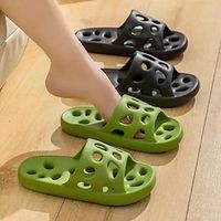 Women's Sandals Slippers Comfort Shoes House Slippers Bath Slippers Home Daily Summer Flat Heel Open Toe Casual Minimalism PVC Loafer Solid Color Black White Yellow miniinthebox - thumbnail