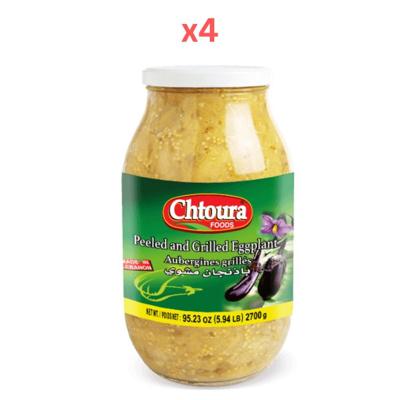 Chtoura Foods Peeled & Grilled Eggplant 2.7Kg Pack of 4