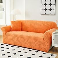 Stretch Sofa Seat Cushion Cover Jacquard Slipcover Elastic Couch Armchair Loveseat 4 or 3 Seater Orange Plain Solid Soft Durable Washable miniinthebox - thumbnail