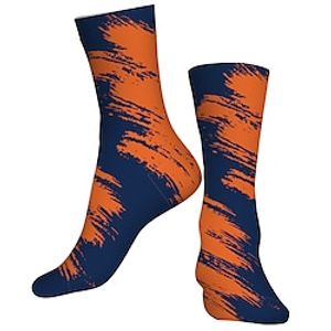Socks Cycling Socks Men's Women's Bike / Cycling Breathable Soft Comfortable 1 Pair Graffiti Cotton Orange S M L / Stretchy miniinthebox