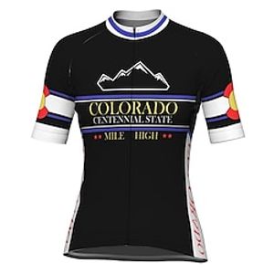 21Grams Women's Short Sleeve Cycling Jersey Black Bike Top Mountain Bike MTB Road Bike Cycling Spandex Polyester Breathable Quick Dry Moisture Wicking Sports Clothing Apparel  Athleisure Lightinthebox