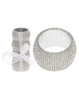 Homesmiths Christmas Napkin Rings 4 Piece Set Silver