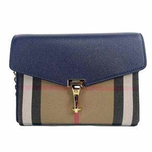 Burberry Macken Small Regency Blue House Check Leather Crossbody Bag - 84417