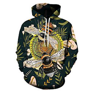 Men's Unisex Pullover Hoodie Sweatshirt Graphic Prints Bee Print Casual Daily Holiday 3D Print Basic Designer Hoodies Sweatshirts  Purple Yellow Green Lightinthebox