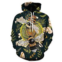 Men's Unisex Pullover Hoodie Sweatshirt Graphic Prints Bee Print Casual Daily Holiday 3D Print Basic Designer Hoodies Sweatshirts  Purple Yellow Green Lightinthebox - thumbnail
