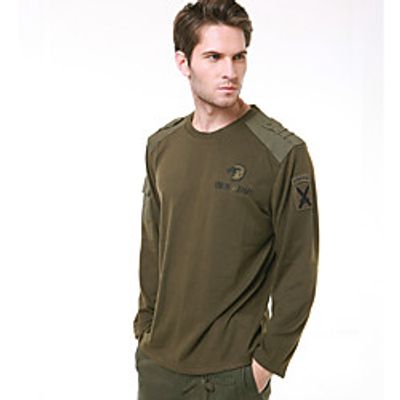 Men's T shirt Hiking Tee shirt Military Tactical Shirt Long Sleeve Tee Tshirt Top Outdoor Quick Dry Lightweight Breathable Sweat wicking Autumn  Fall Spring Summer Black Green Fishing Climbing Lightinthebox