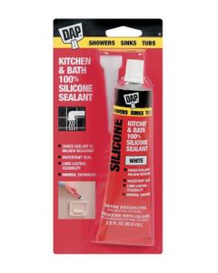 DAP Kitchen & Bath 100% Silicone Rubber Sealant 2.8Oz White