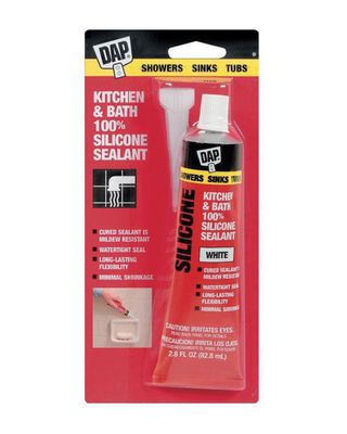 DAP Kitchen & Bath 100% Silicone Rubber Sealant 2.8Oz White