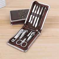 9pcs/pack Carbon steel Nail Clippers Set Professional Scissors Suit With Box Trimmer Grooming Manicure Cutter Kits For Nail Tools miniinthebox - thumbnail