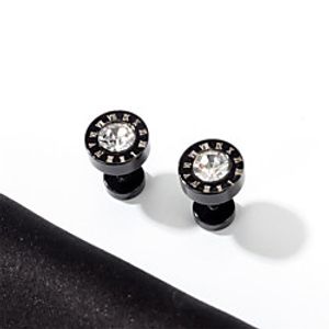 Cubic Zirconia Stud Earrings Classic Alphabet Shape Punk Earrings Jewelry Black For Street Festival 1 Pair miniinthebox