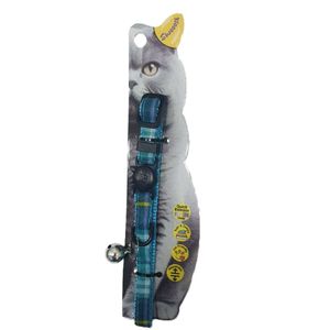 Swooosh Bright & Beautiful Grid Safe Cat Collar - Blue