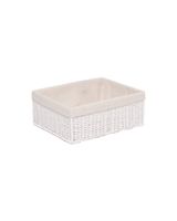 Homesmiths Medium Storage Basket White with Liner 32 x 24 x 12 cm