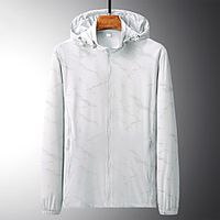 Men's Hiking Windbreaker Hoodie Jacket Hiking Skin Jacket Summer Outdoor UV Sun Protection Windproof Quick Dry Lightweight Outerwear Coat Top Hunting Fishing Climbing Black male Denim blue male Light Lightinthebox - thumbnail