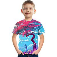 Kids Boys' T shirt Tee Short Sleeve Graphic Optical Illusion Color Block Rainbow Children Tops Summer Active Streetwear Sports 3-12 Years Lightinthebox - thumbnail