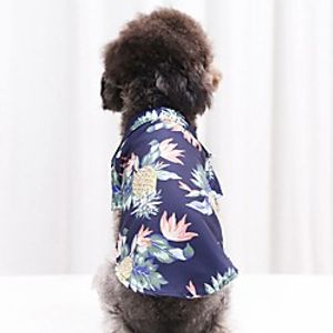 Dog Cat Shirt / T-Shirt Palm Leaf Fashion Casual / Sporty Casual / Daily Dog Clothes Puppy Clothes Dog Outfits Breathable White Red Pink Costume for Girl and Boy Dog Cotton XS S M L XL XXL miniinthebox
