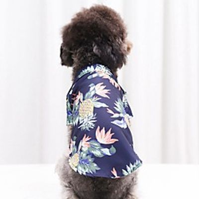 Dog Cat Shirt / T-Shirt Palm Leaf Fashion Casual / Sporty Casual / Daily Dog Clothes Puppy Clothes Dog Outfits Breathable White Red Pink Costume for Girl and Boy Dog Cotton XS S M L XL XXL miniinthebox